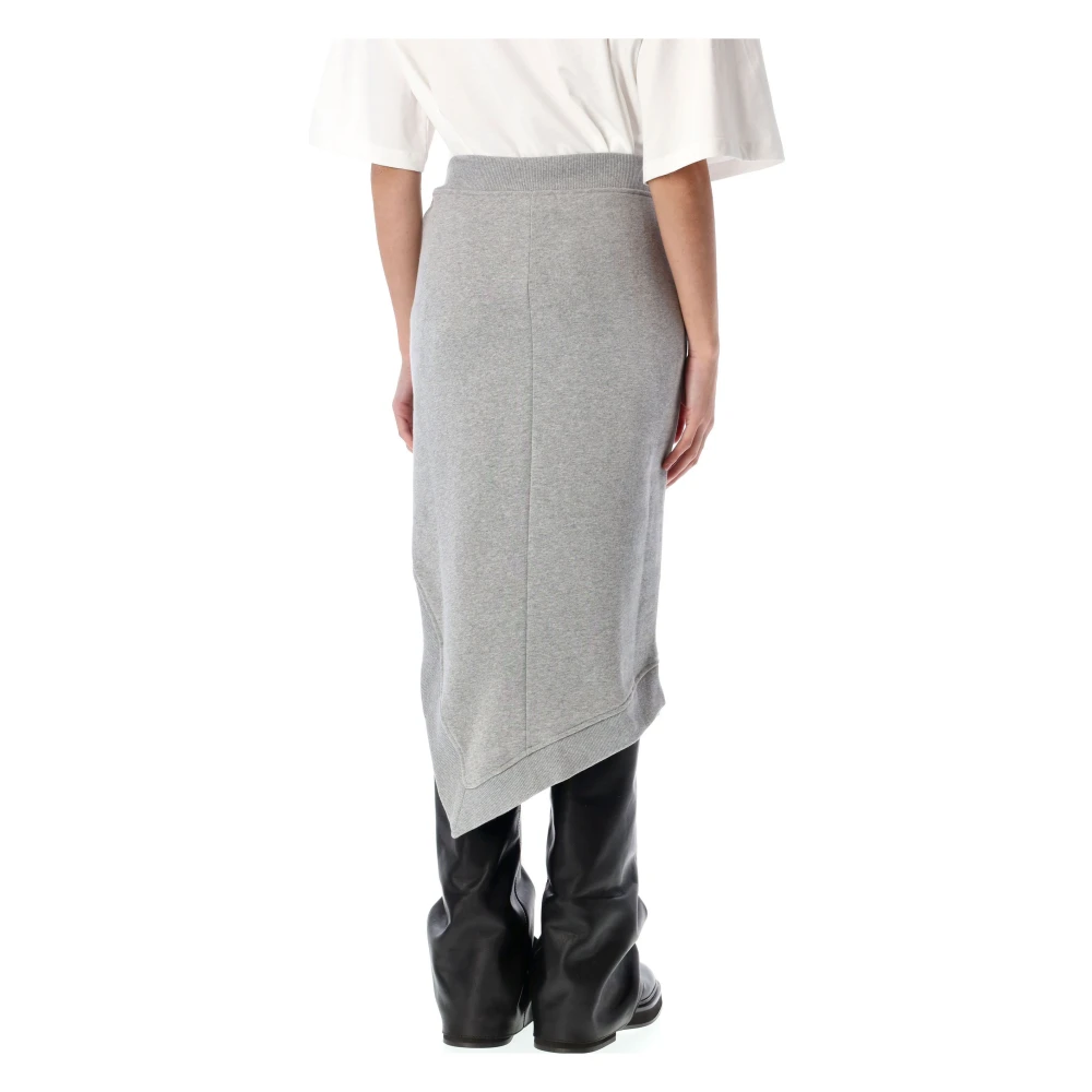 The Attico Grijze Melange Fleece Midi Rok Gray Dames