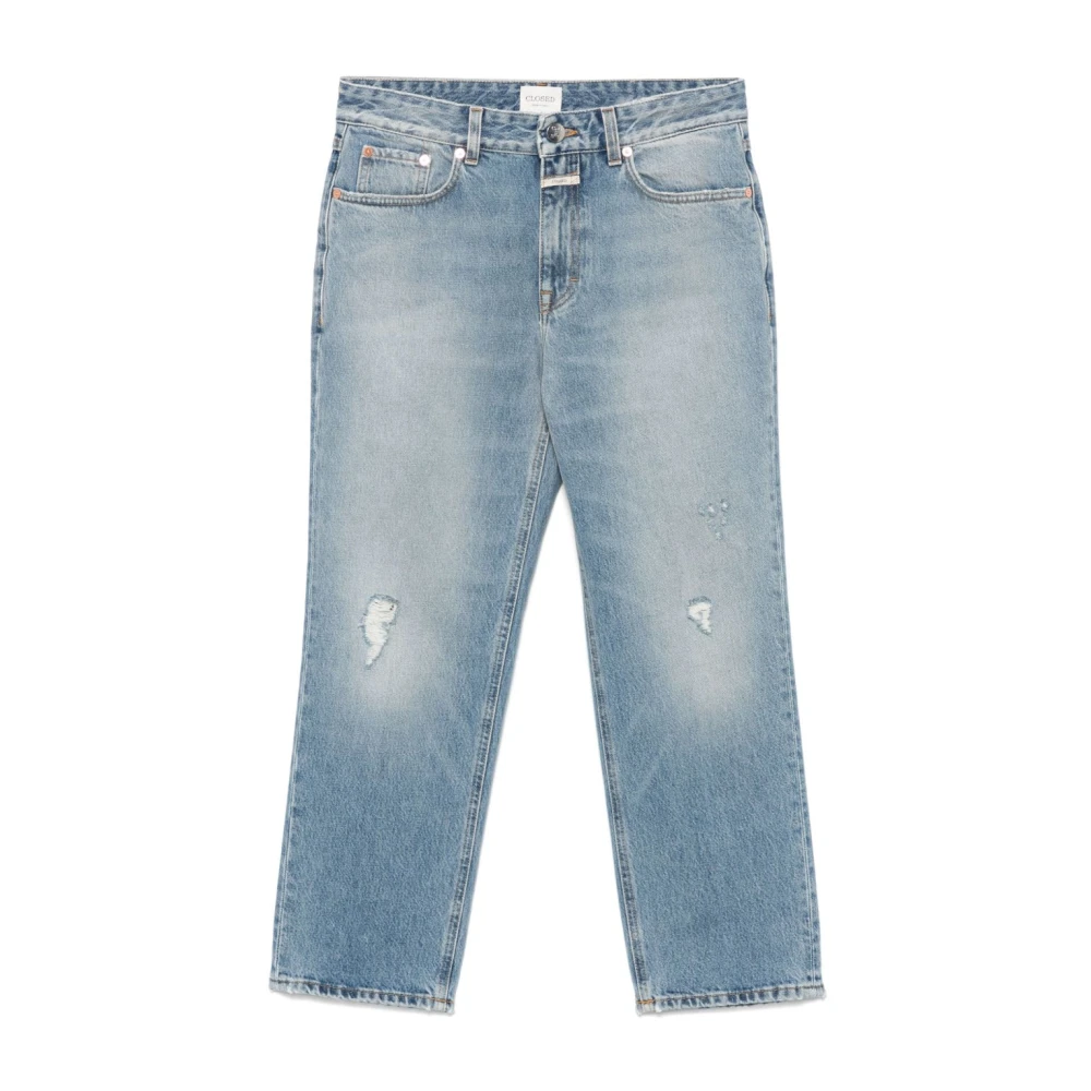 Closed Heldere Blauwe Distressed Jeans met Verborgen Rits Blue Dames
