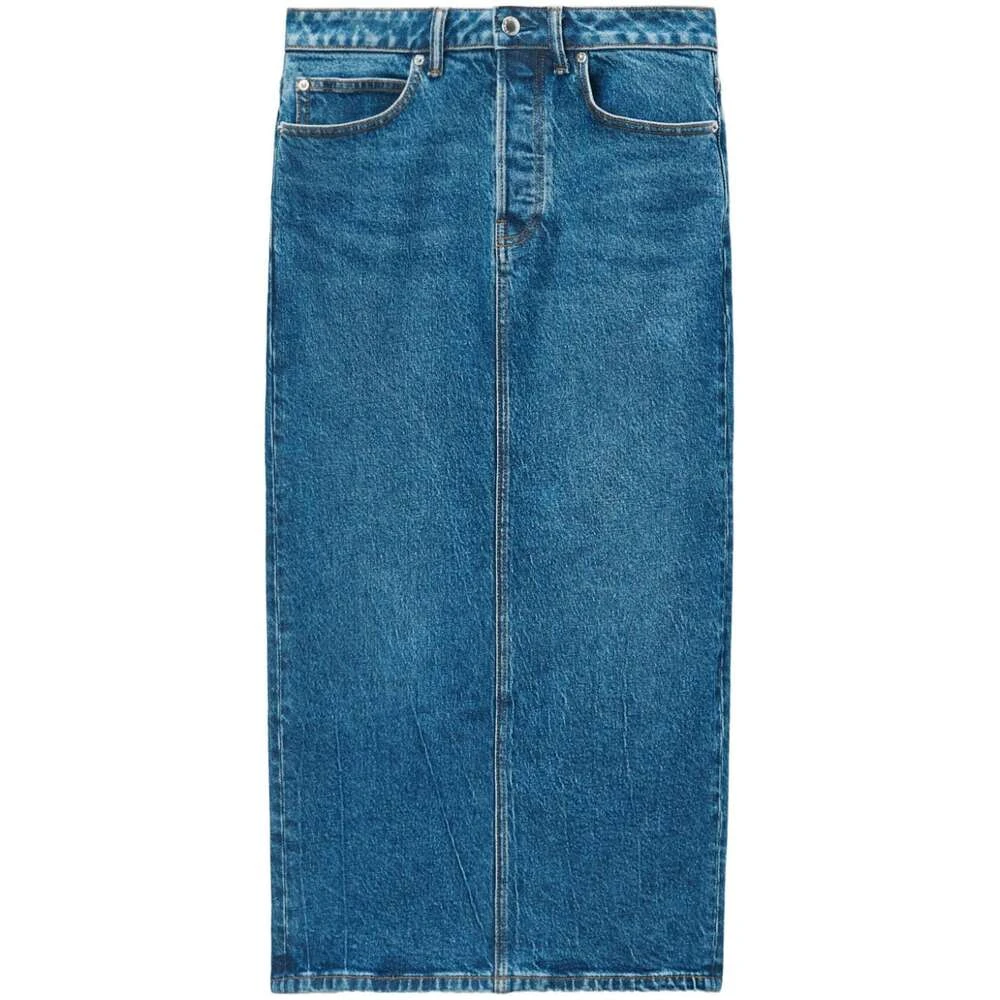 Alexander wang Blauwe Denim Rok met Logopatch Blue Dames