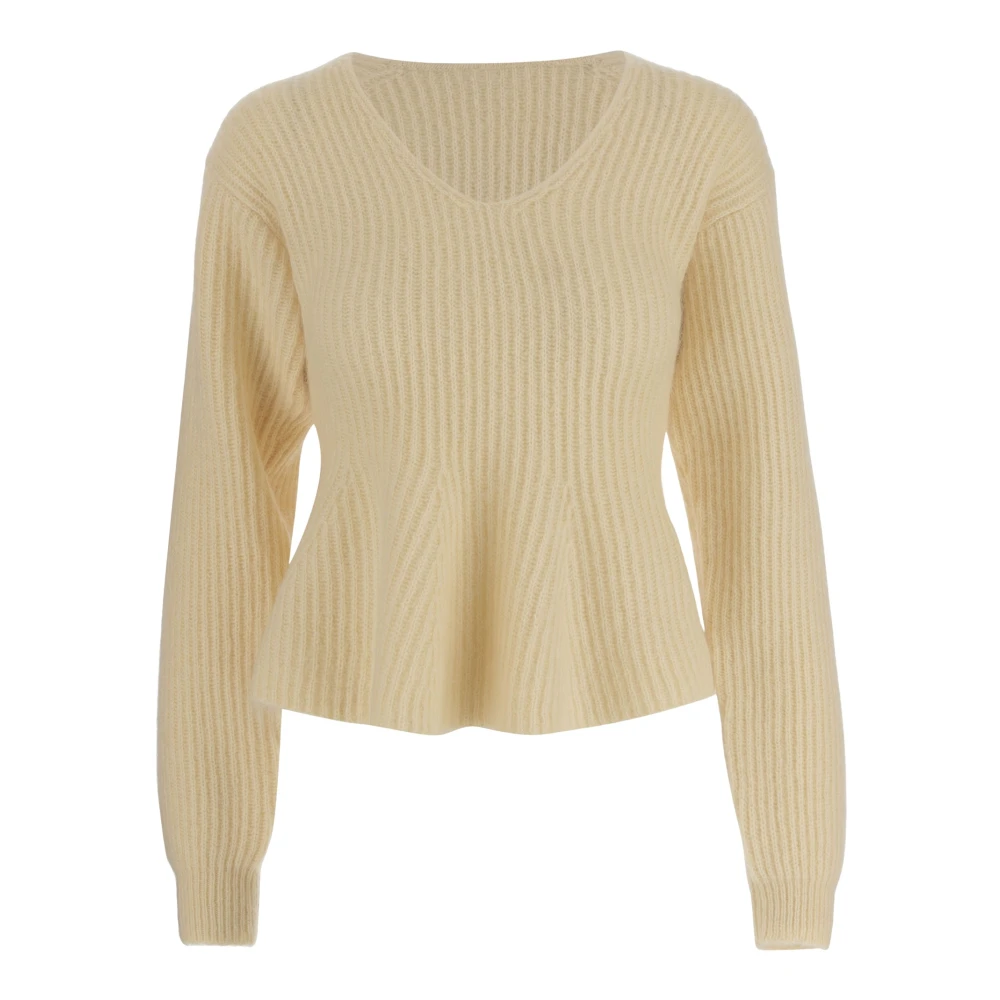 By Malene Birger Wollen Blend V-hals Trui By Herenne Birger Yellow Dames