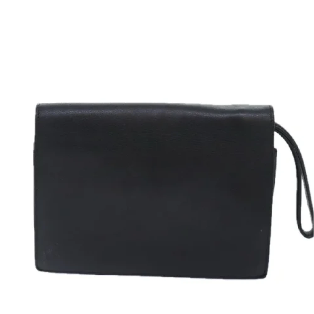 Salvatore Ferragamo Pre-owned Leather clutches Black Dames