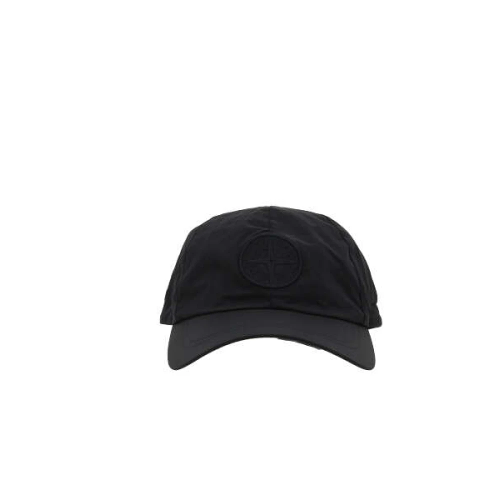 Stone Island Zwart Sjaal Baseball Cap Logo Patch Black Heren