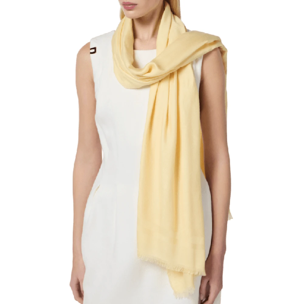 Elisabetta Franchi Diamant Jacquard Pashmina Lemonade Beige Dames
