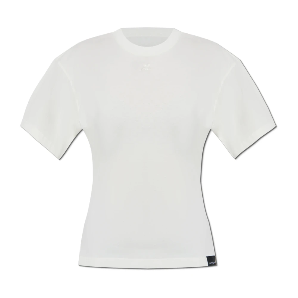 Courrèges T-shirt met logo White Dames