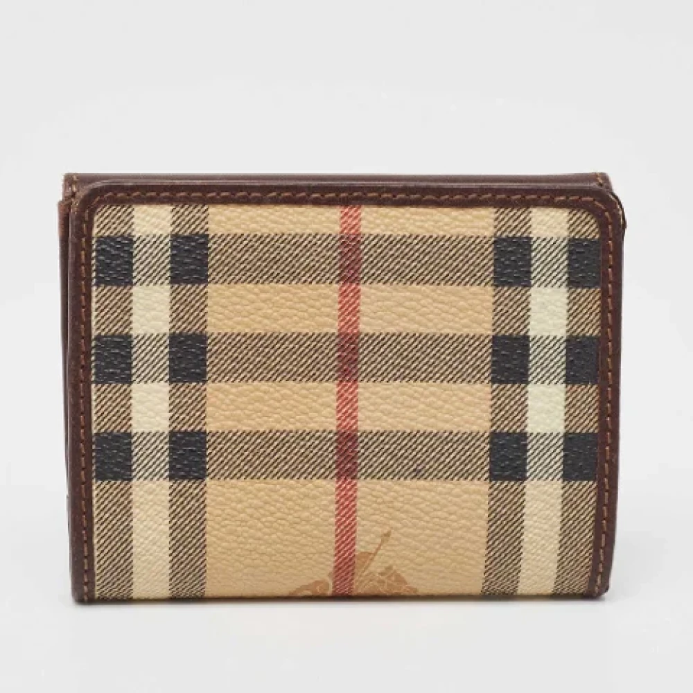 Burberry Vintage Pre-owned Coated canvas wallets Brown Dames