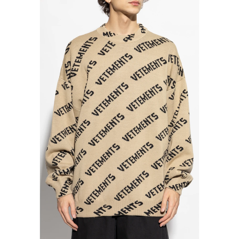 Vetements Trui met logo Beige Heren