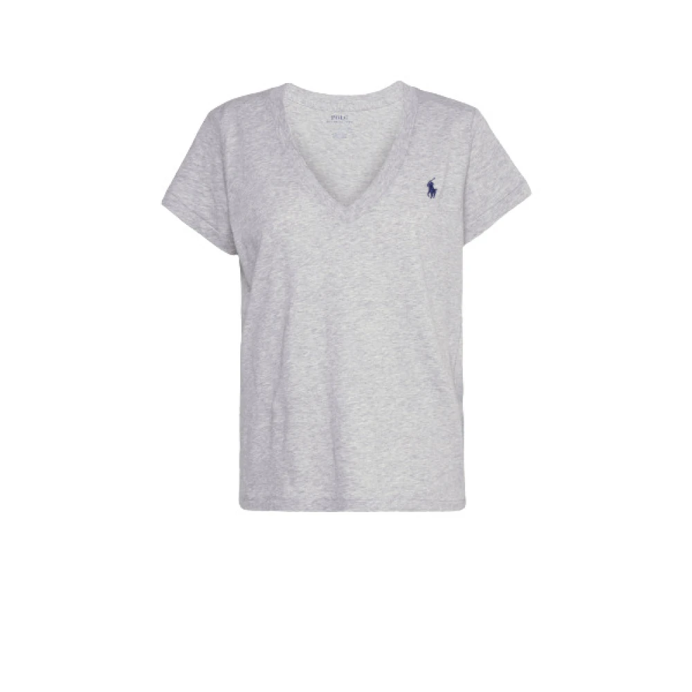 Polo Ralph Lauren V-Hals Polo T-Shirt Gray Dames