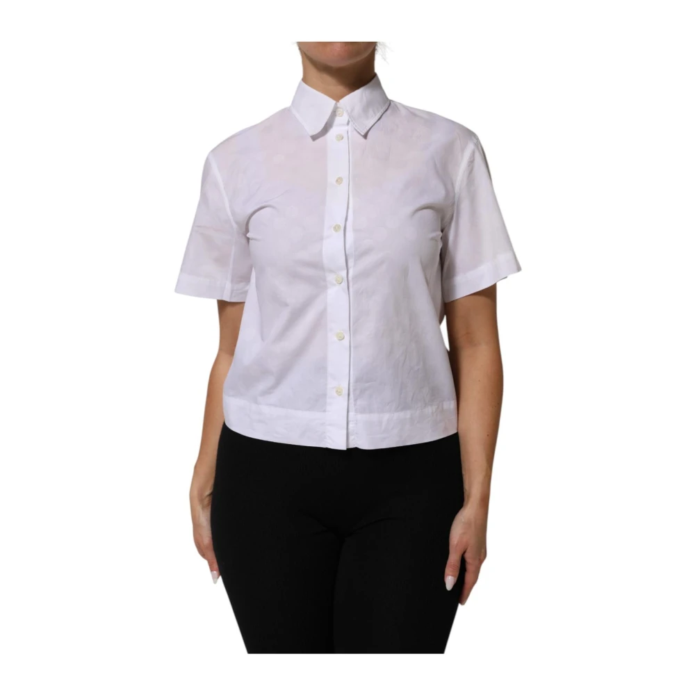 Dolce & Gabbana Women's White Polo Shirt With Collar