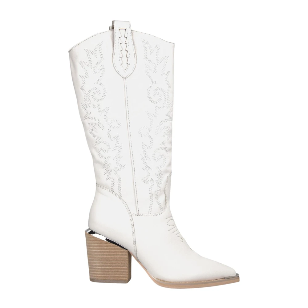 Alma EN Pena Cowboy boot broderad White, Dam