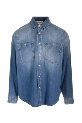 Distressed Denim Overshirt