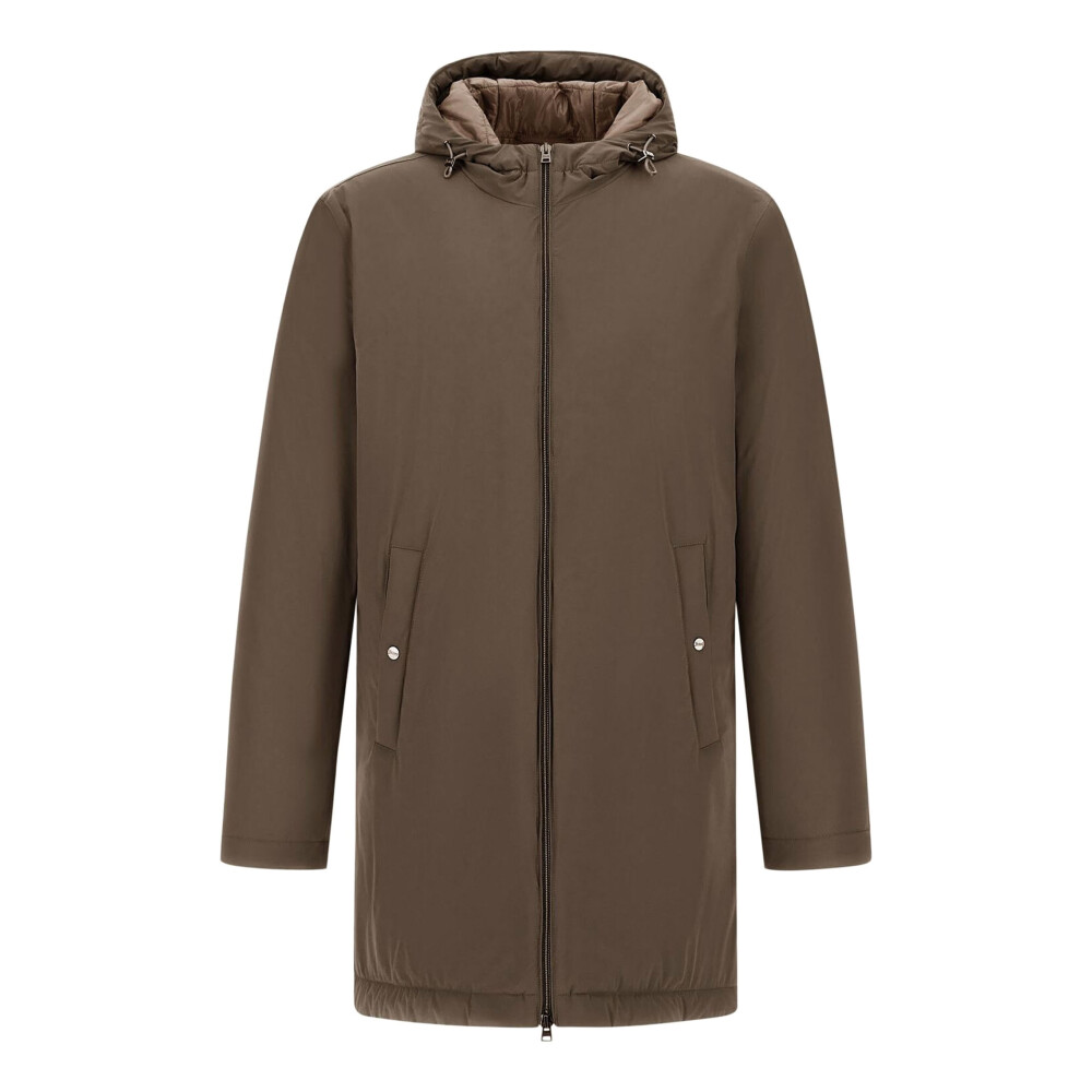 ブルゾン Herno Brown Double-Breasted Coat With Hood Herno Coats • Shop Coats from Herno online at Miinto