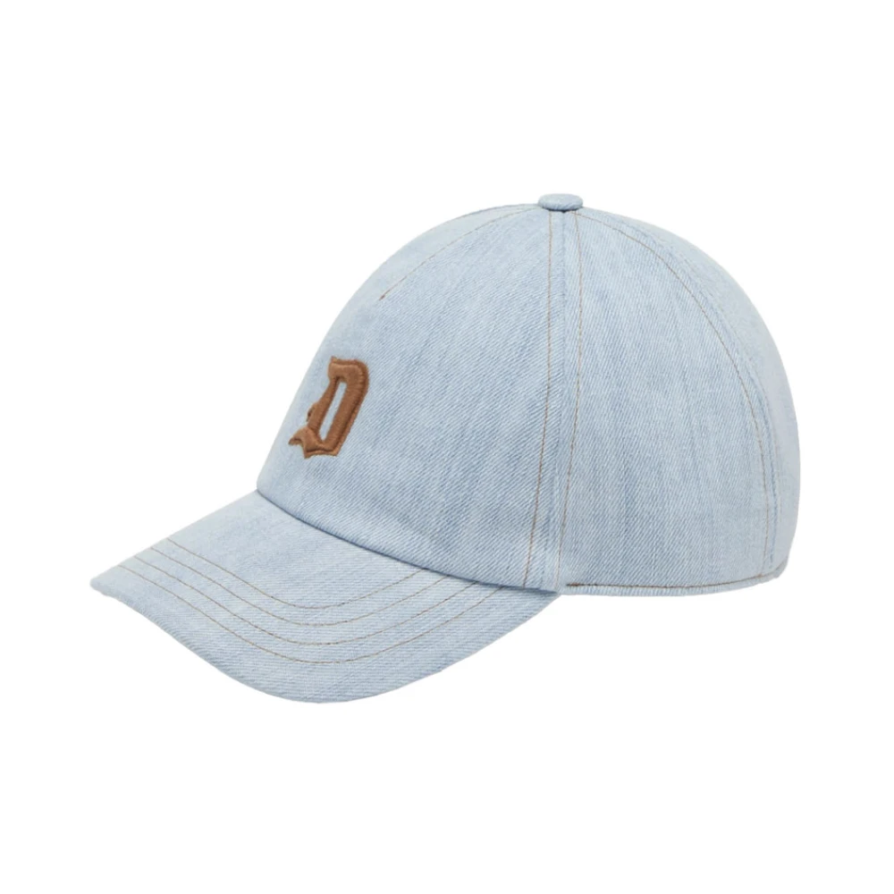 Dondup Uomo Blu - Cappello Da Baseball In Denim Con Logo Ricamato - Accessories - One Size