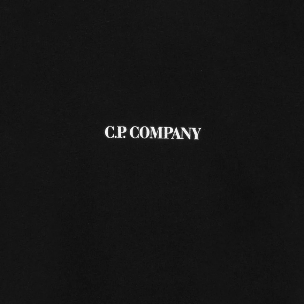 C.P. Company Italiaans Jersey Gekleurd Logo T-Shirt Black Heren