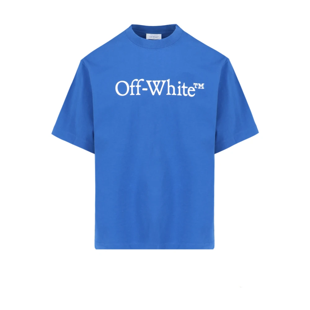 Off White Skate Logo Blå Bomull T-shirt Blue, Herr