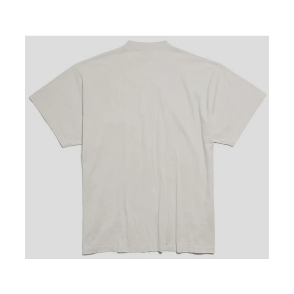 Balenciaga Katoenen Logo T-Shirt White Heren
