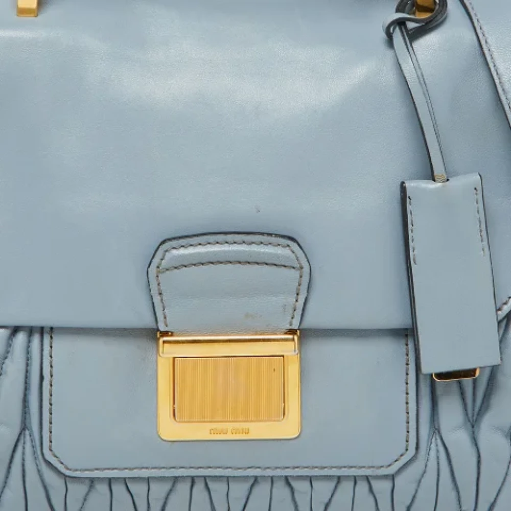 Miu Pre-owned Leather handbags Blue Dames