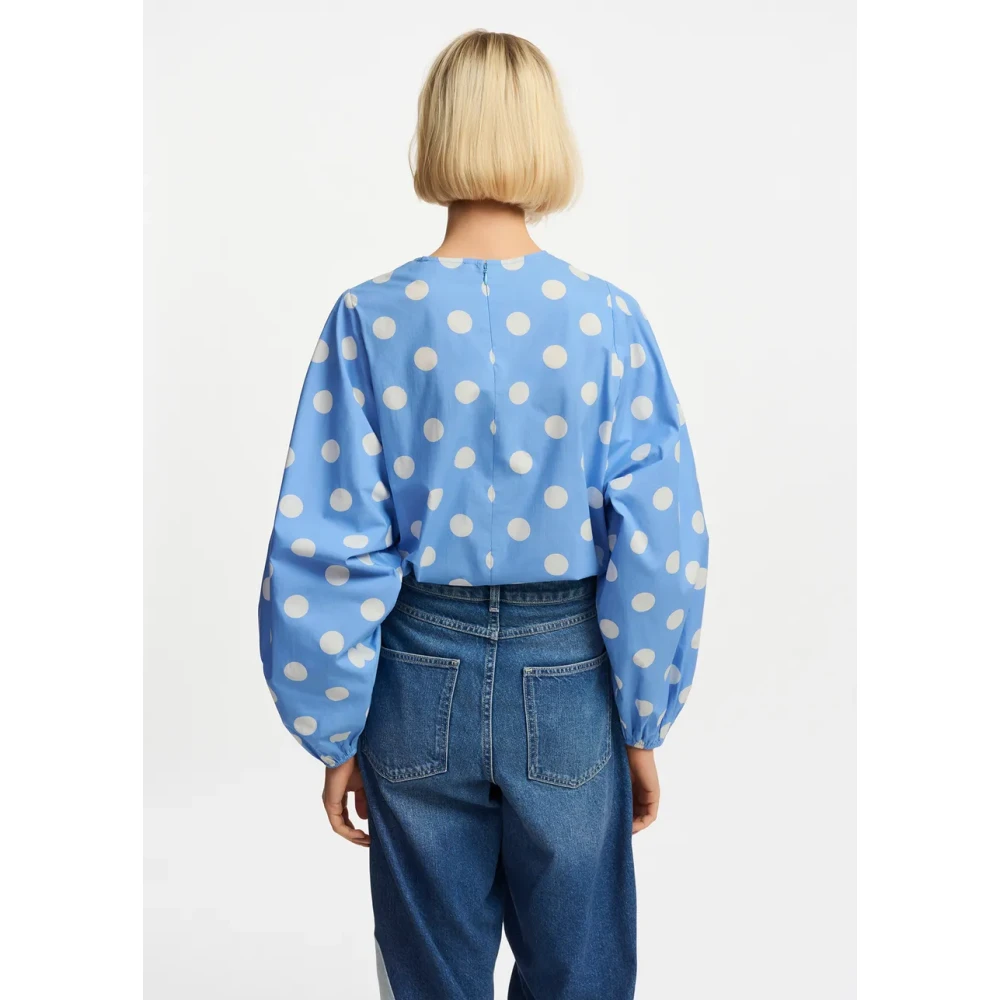 Essentiel Antwerp Polka Dot Fake Top Blue Dames