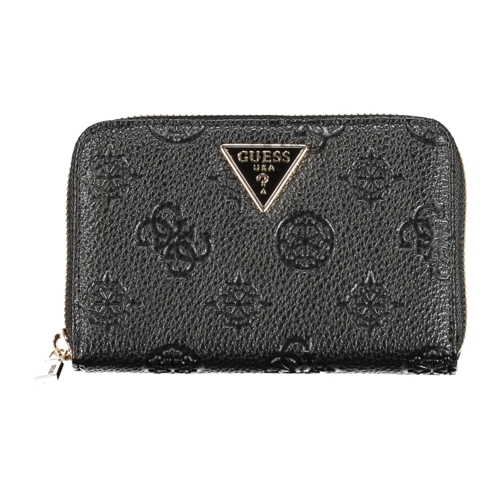 Guess Damesportemonnee Zwart Contrast Rits Sluiting Black Dames