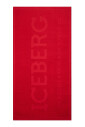 serviette-de-plage-rouge-avec-logo-iceberg-transparent