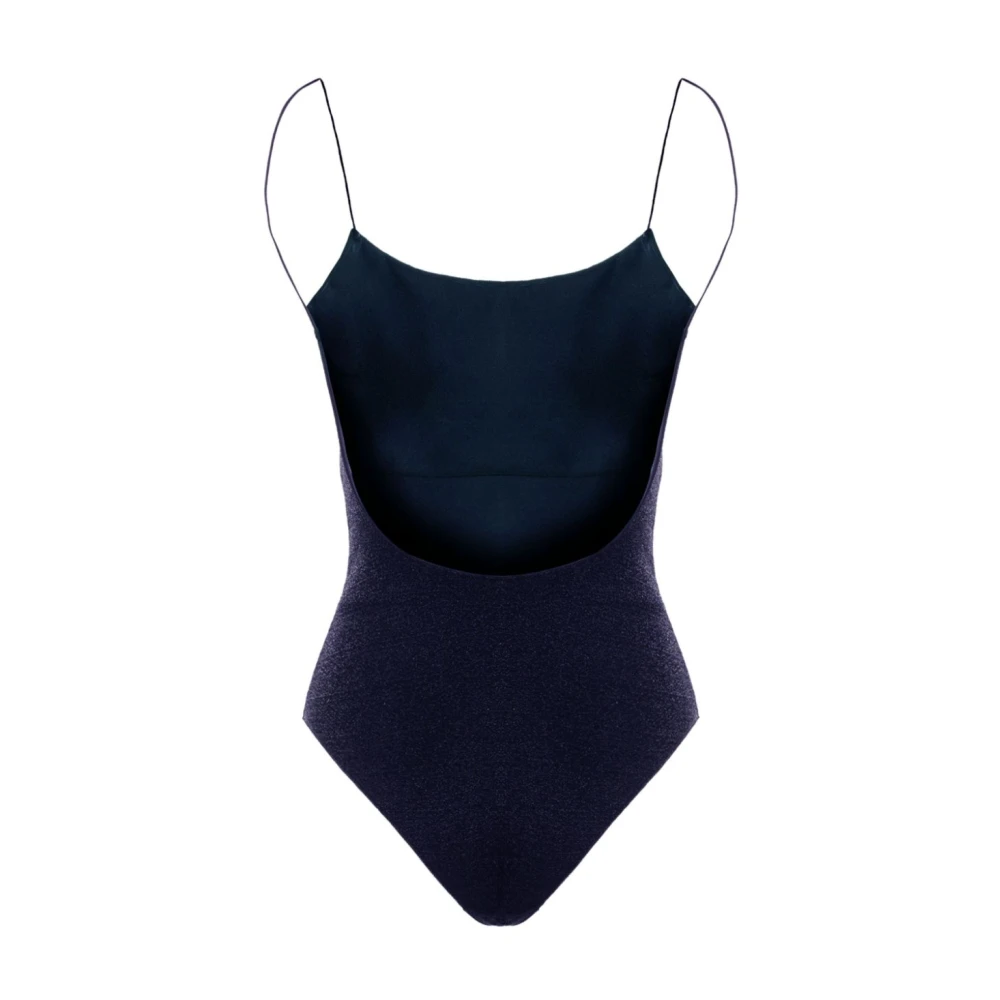 Oseree Blauwe Lurex Badpak Zeekleding Blue Dames