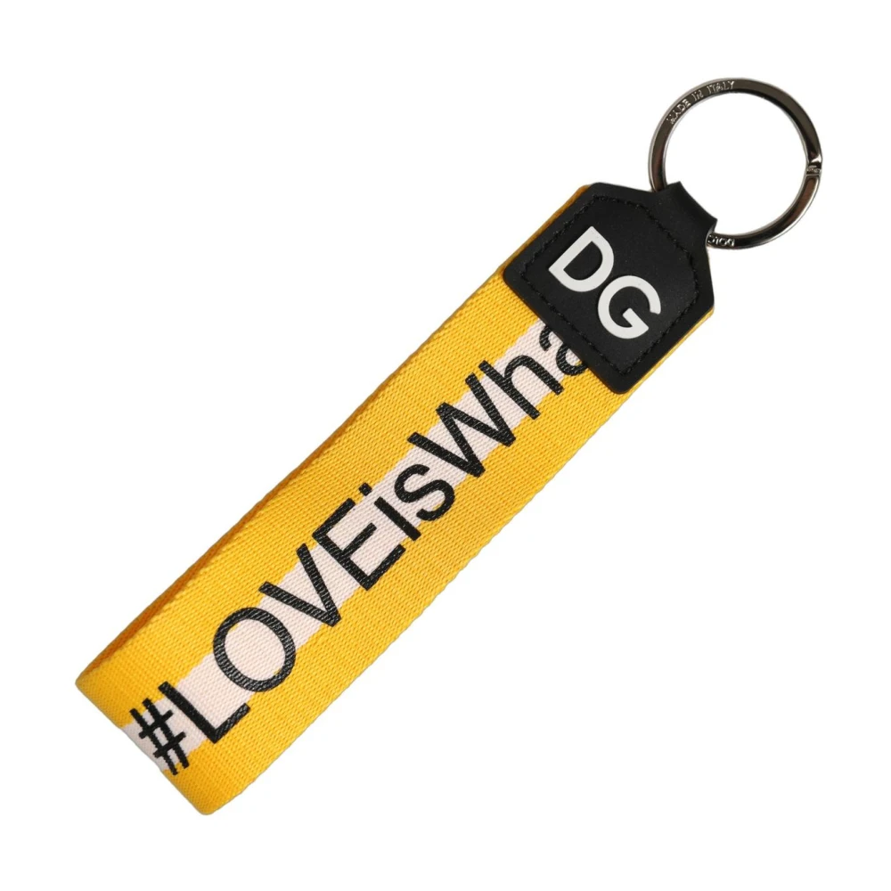 Dolce & Gabbana Multicolor Logo Polyester Brass Holder Keychain - Image 2