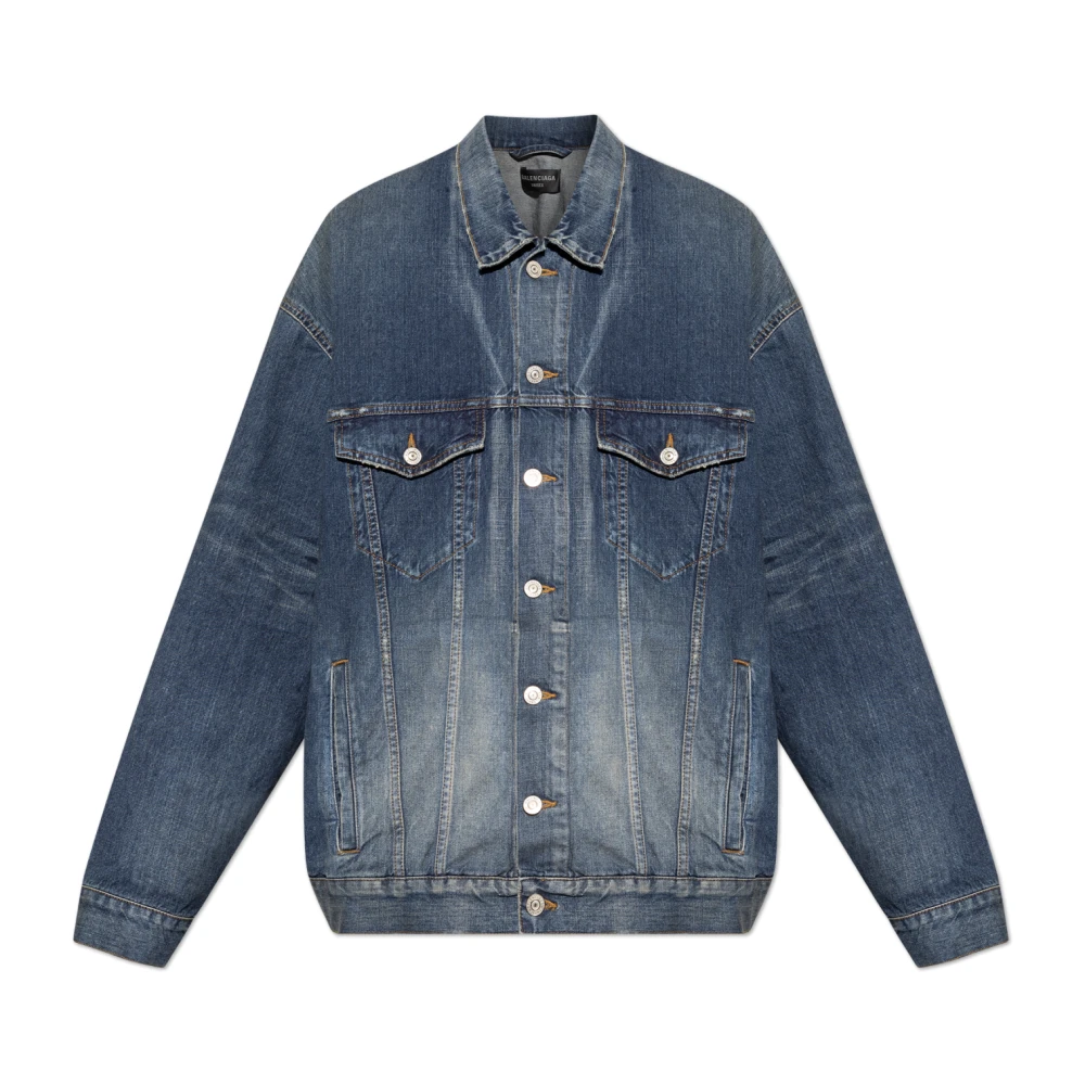 Balenciaga Denim Oversized Jas Blue Heren