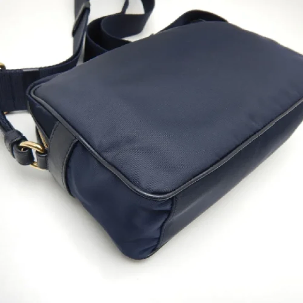 Prada Vintage Pre-owned Fabric shoulder-bags Blue Dames