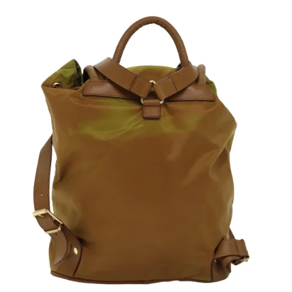 Celine Vintage Pre-owned Fabric backpacks Brown Dames