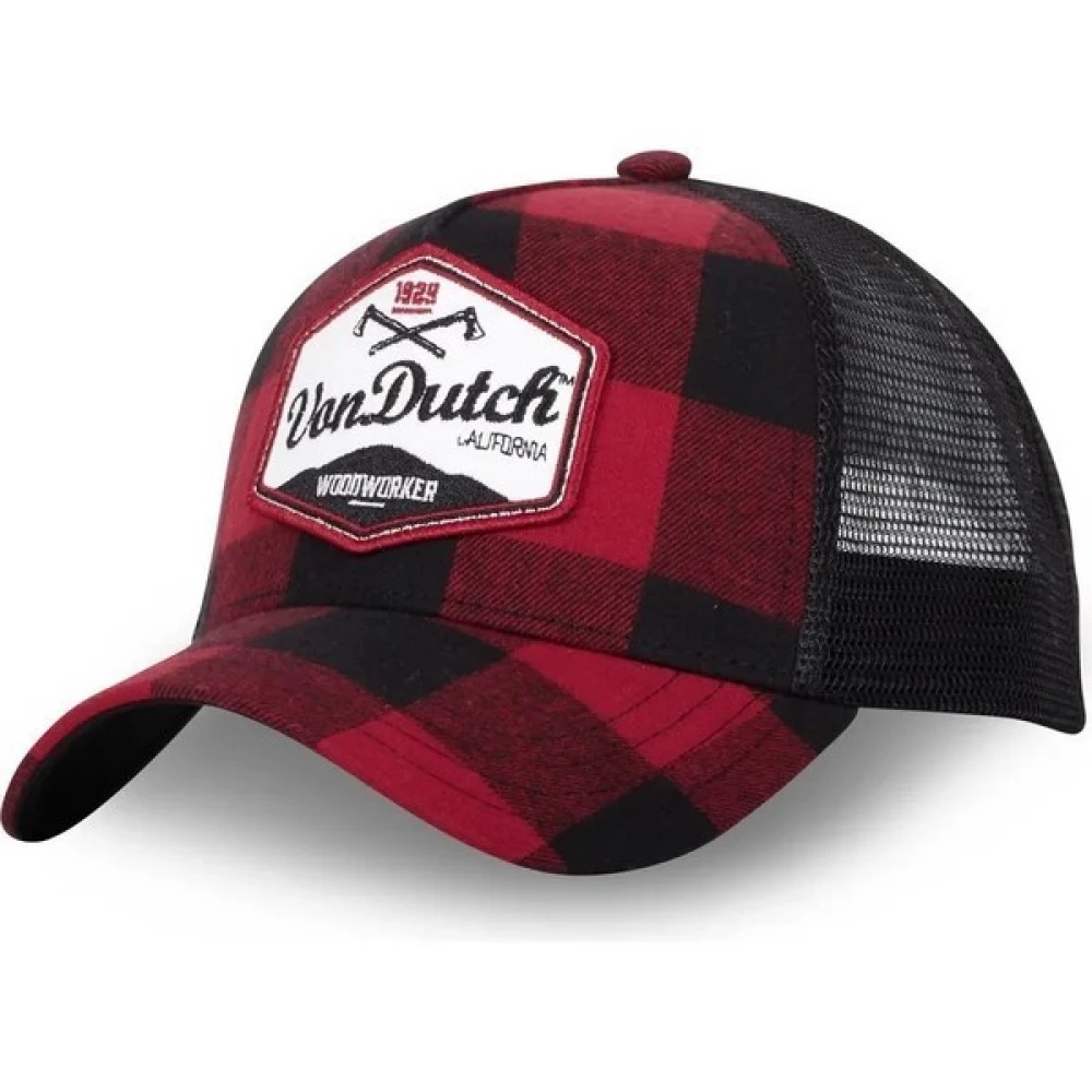 Von Dutch Rode geruite trucker pet Multicolor Heren