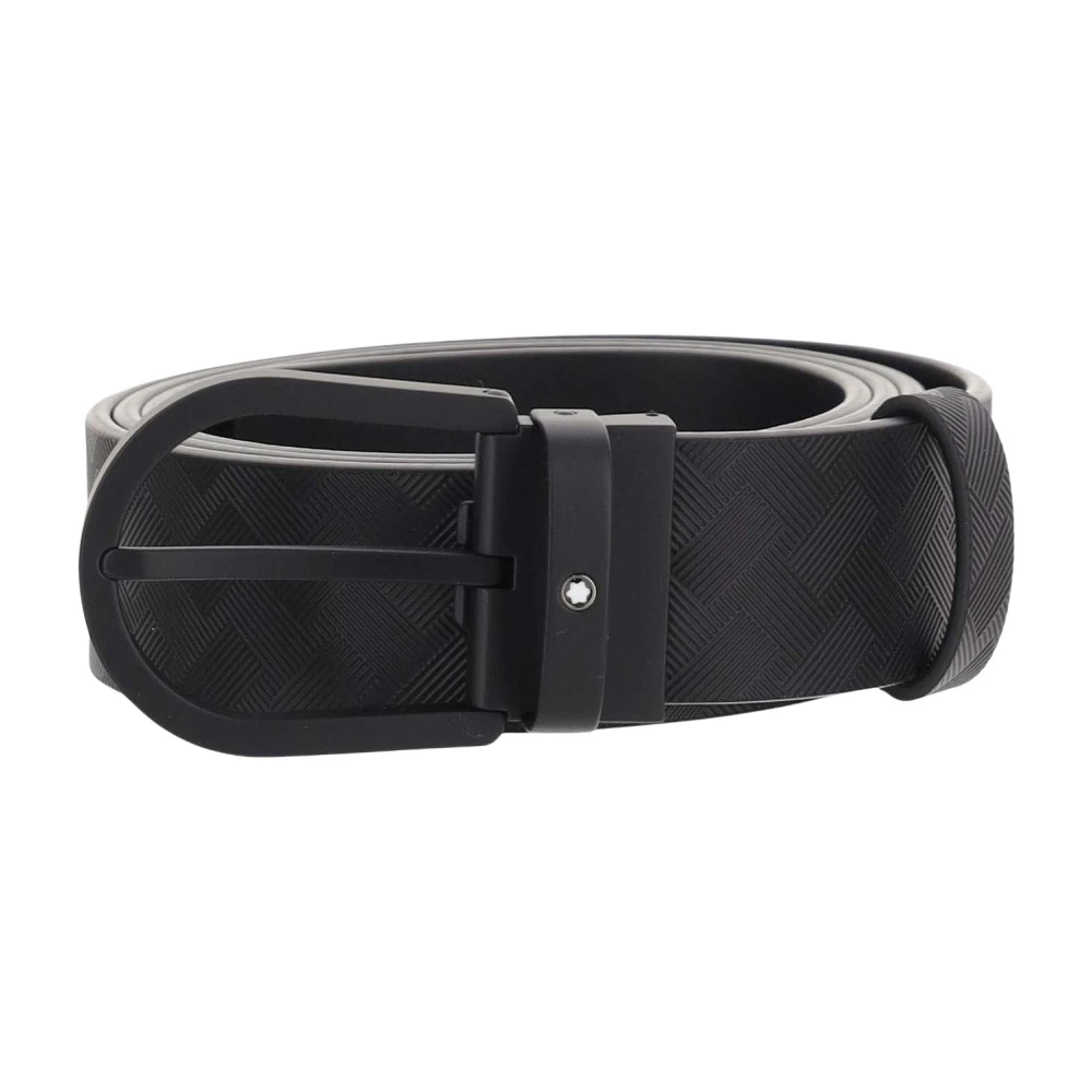 Montblanc Leren riem met embleemdetail Black Heren