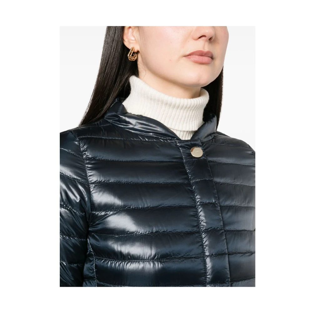 Herno Navy Blue Gewatteerde Jas Blue Dames