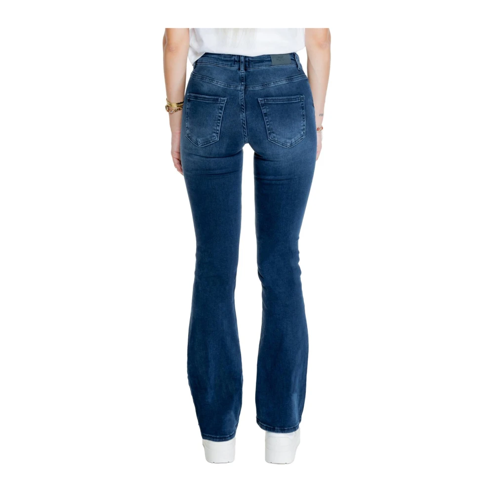 Only Blauwe Bootcut Jeans met Zakken Blue Dames