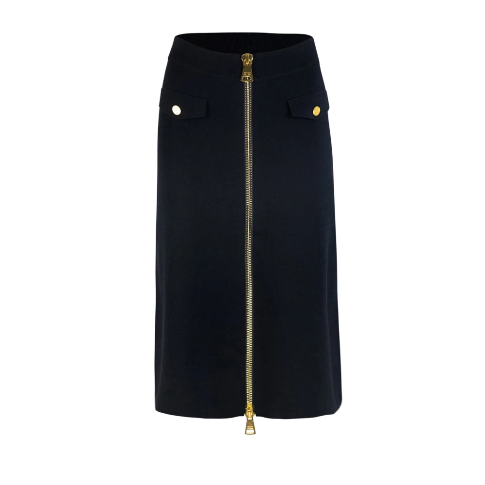 Elisabetta Franchi Zwarte rok met reguliere pasvorm Black Dames