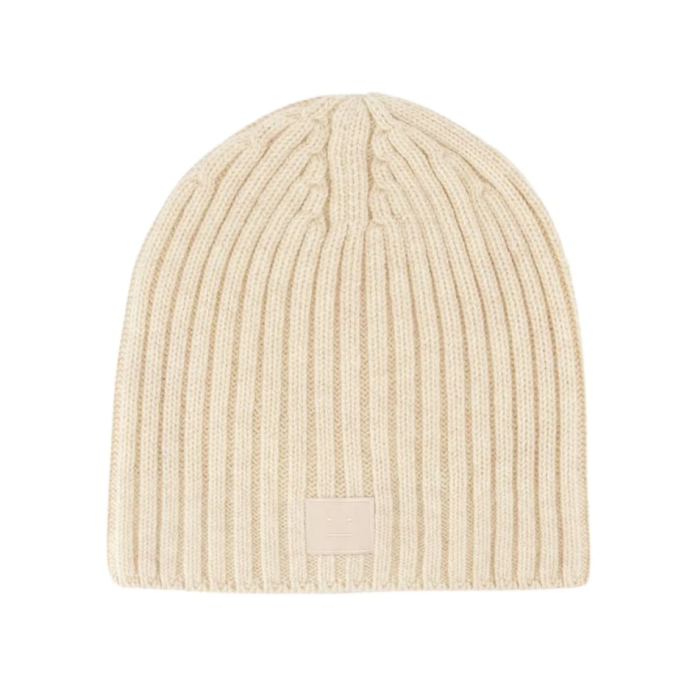 Acne Studios Unisex Beige Wool Beanie Hat - Accessories - One Size - Accessories