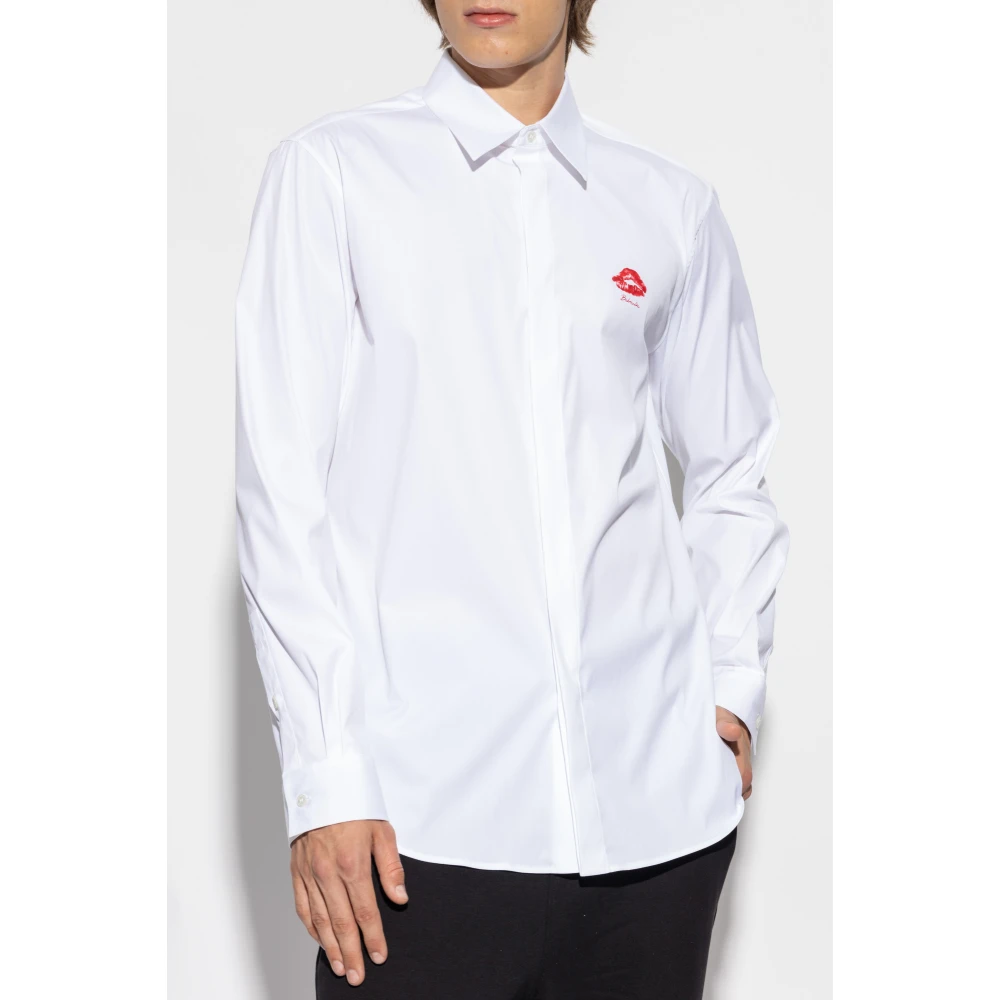 Balmain Shirt met bedrukt logo White Heren