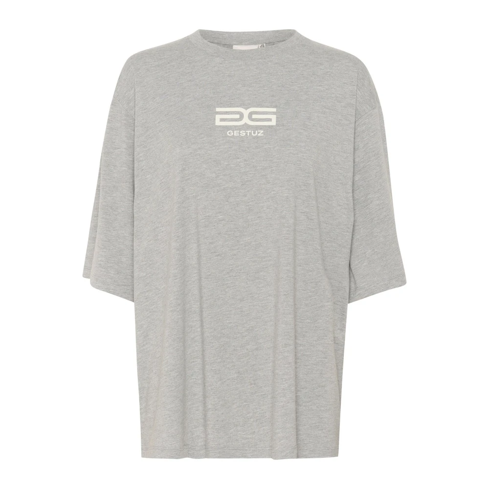Gestuz Women's Gray T-Shirts, Xs, Soft And Comfy Tee, Relaxed Fit