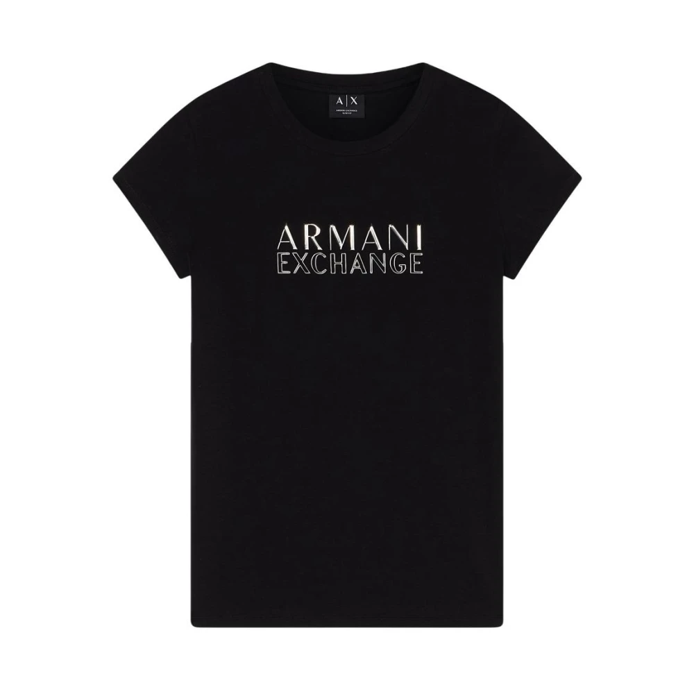Armani Exchange Mujer Camiseta De Manga Corta Con Cuello Redondo
