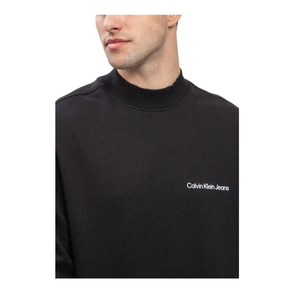 Calvin Klein Jeans Sweatshirt met ronde hals Black Heren