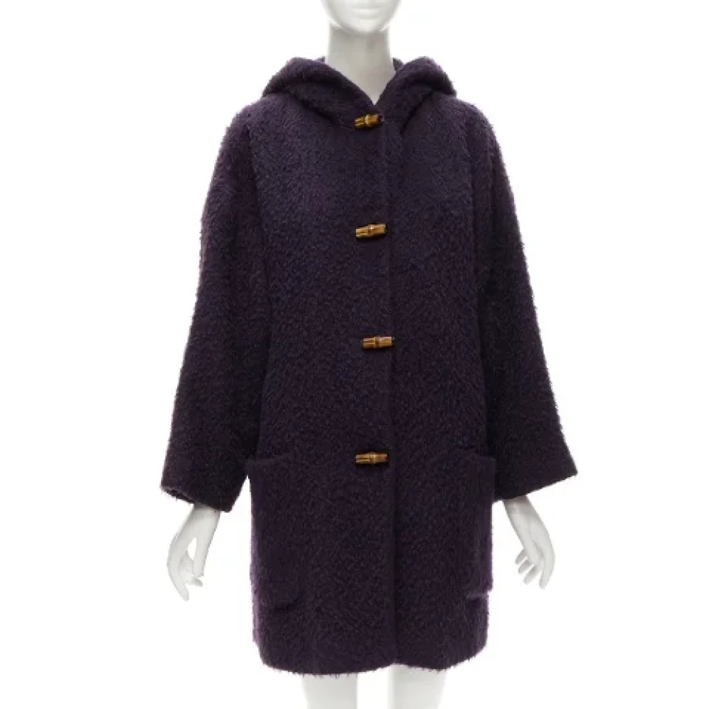 Gucci Vintage Pre-owned Wool outerwear Purple Dames