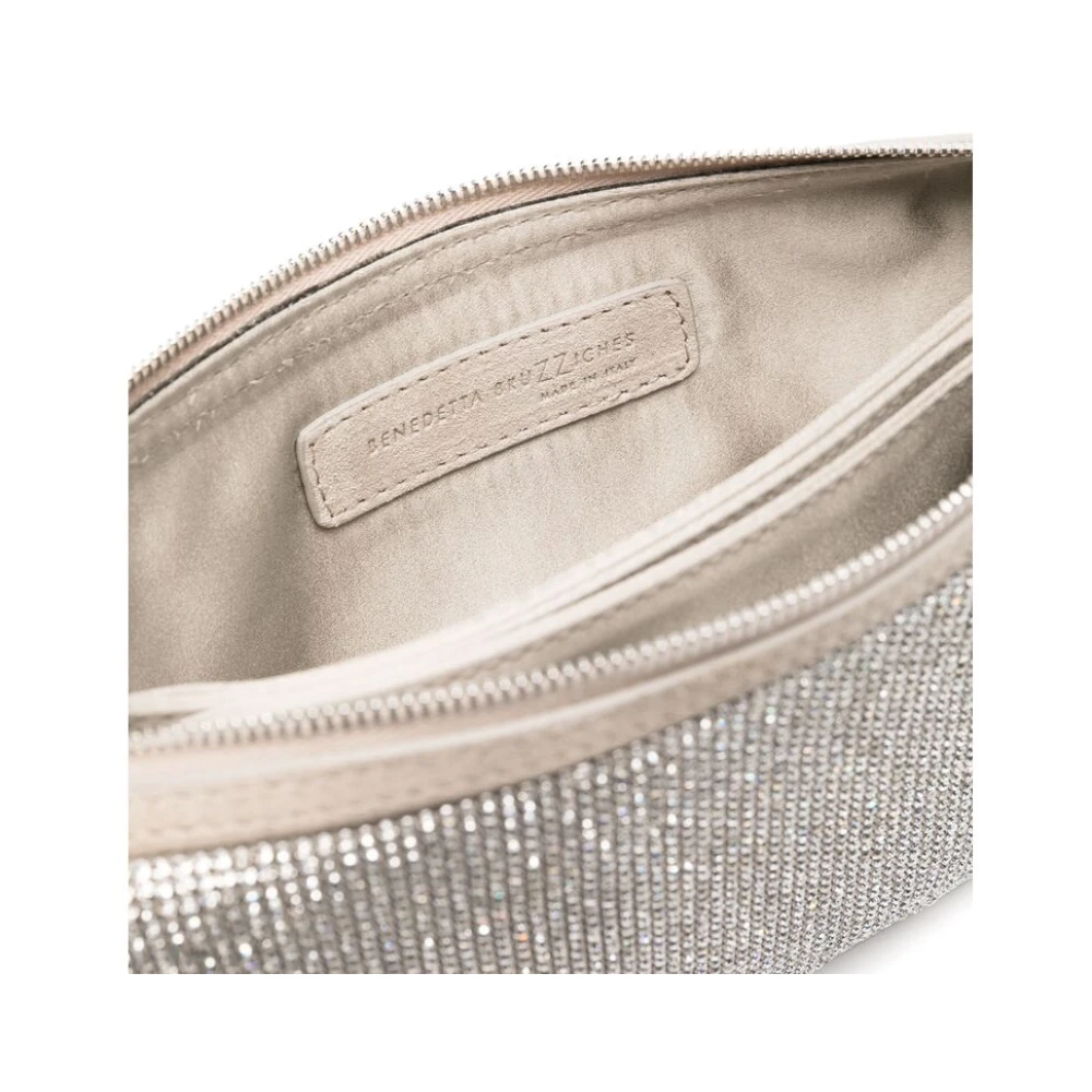 Benedetta Bruzziches Schoudertas met strass en zilveren tint Gray Dames