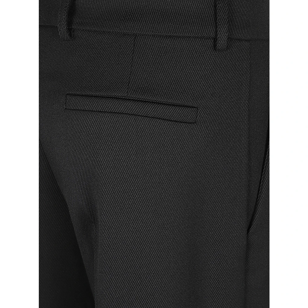 Mauro Grifoni Zwarte wollen geplooide broek Black Dames