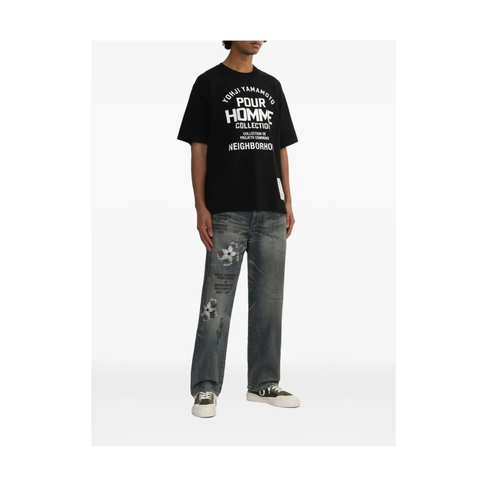 Yohji Yamamoto Zwart Logo Crew Neck T-shirt Black Heren