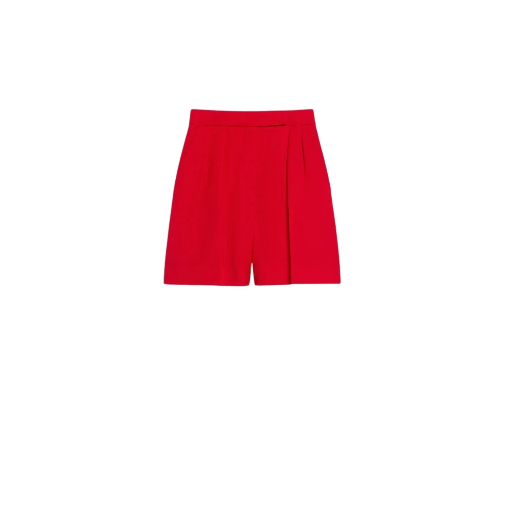 Max Mara Rode wollen shorts met wijde silhouet Red Dames