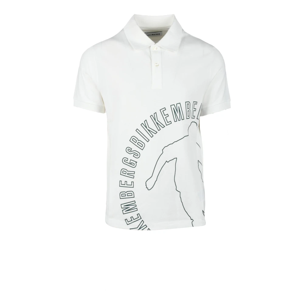 Bikkembergs Katoen Elastaan Polo Shirt White Heren