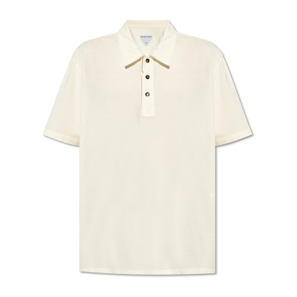Bottega Veneta Men's Beige Polo Shirts, S, Piquet Polo Shirt