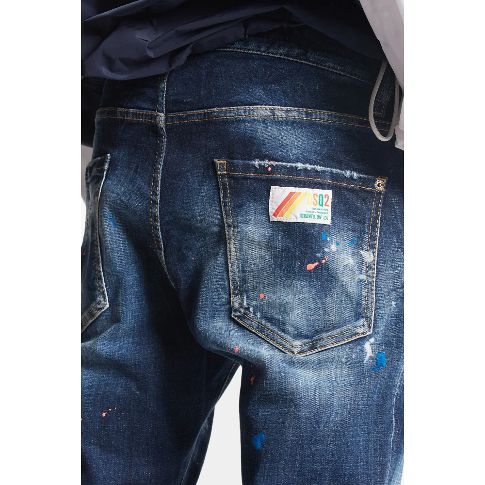 Dsquared2 Distressed Slim-fit Jeans Blue Heren