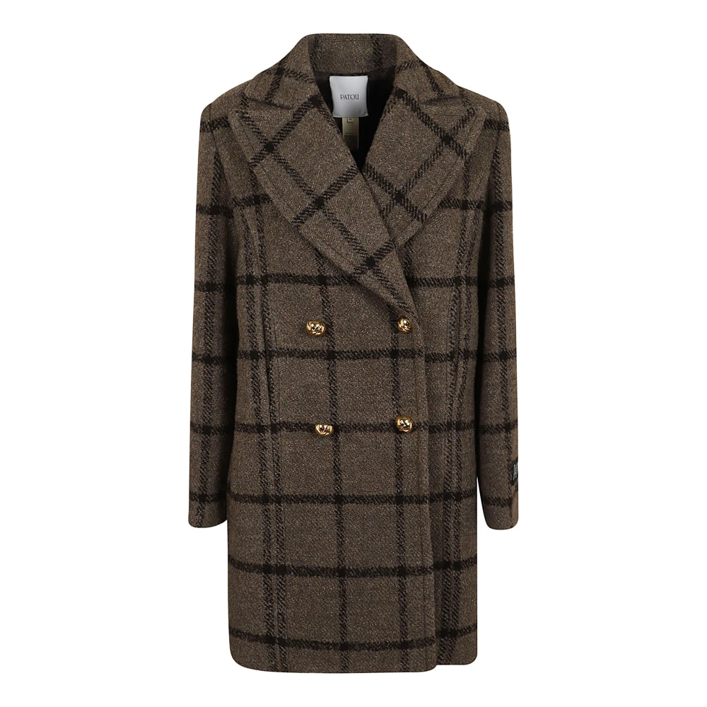 Patou Bruine Cape Elegant Comfortabel Statement Piece Brown Dames