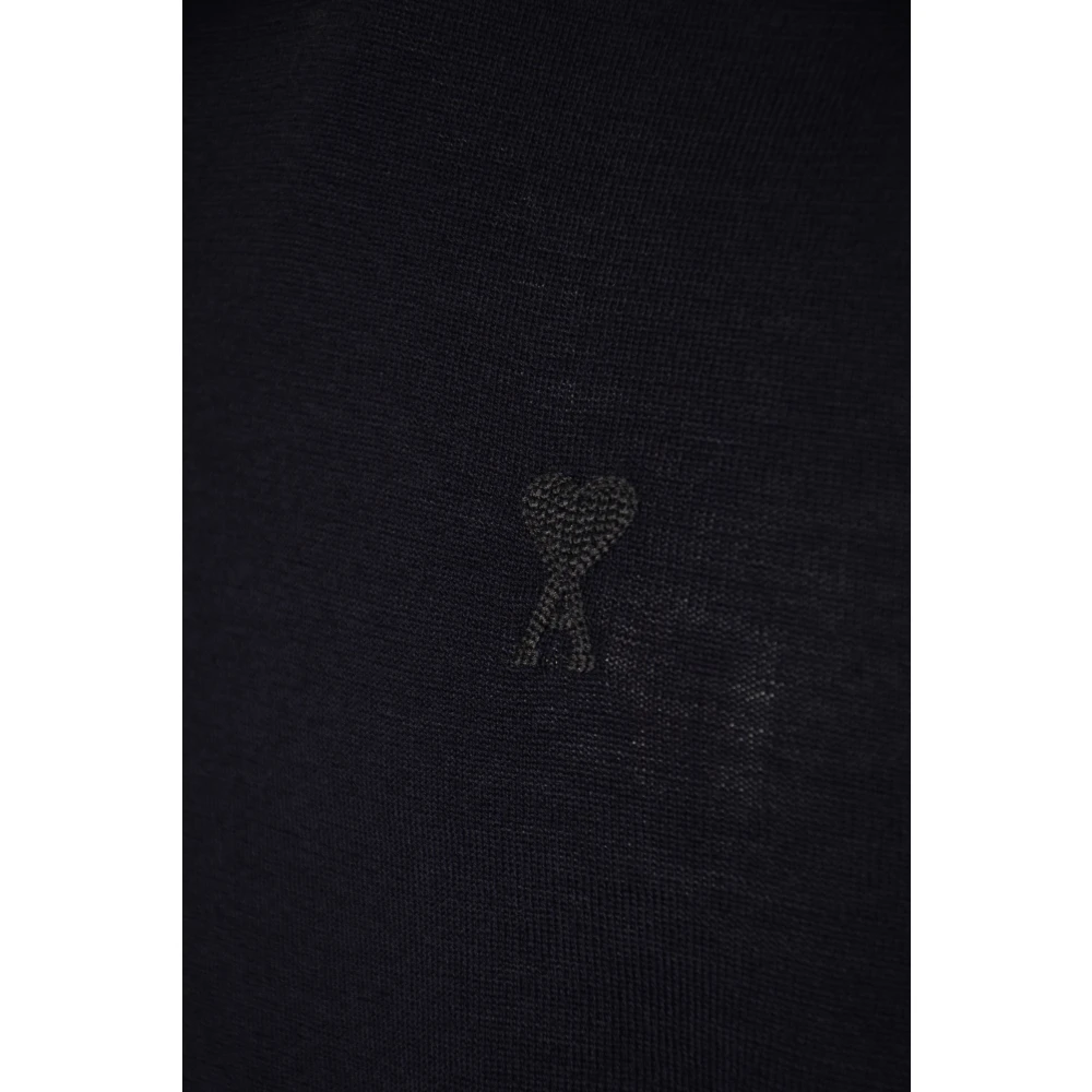 Ami Paris Blauwe Klassieke Crew Neck Sweater Blue Heren