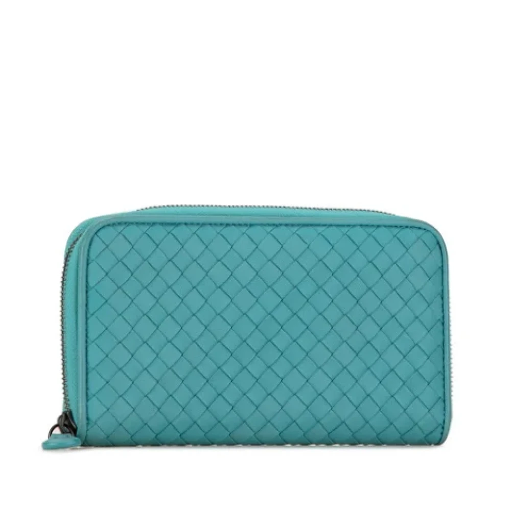 Bottega Veneta Vintage Pre-owned Leather wallets Blue Dames