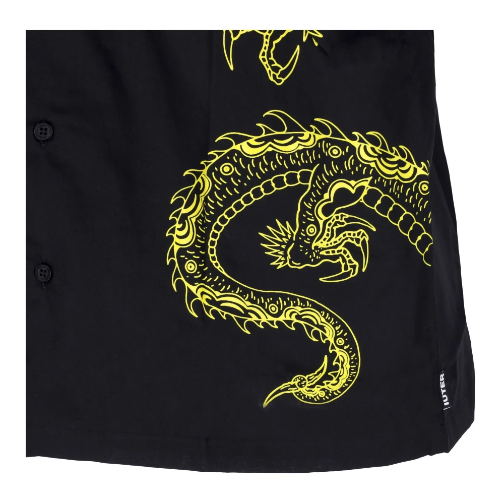 Iuter Draken Korte Mouw Zwarte Shirt Black Heren